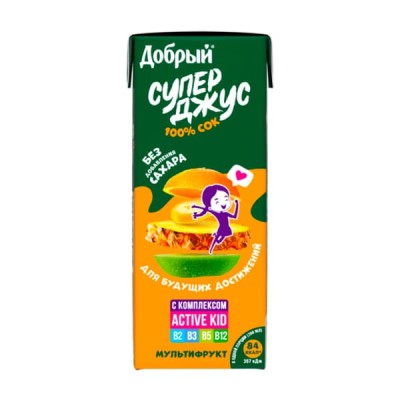 Сок Добрый Супер джус мультифрукт 0,2л