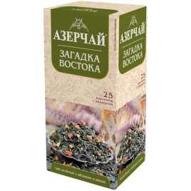 Чай Азерчай Загадка Востока зеленый с яблоком и айвой 25пак с конвертом