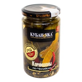 Корнишоны маринованные по-чилийски 360гр ст/б Кубаночка