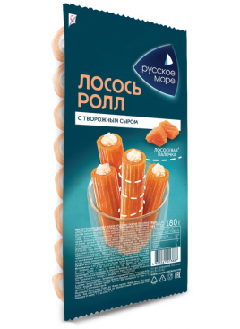 Палочки лососевые Лосось-ролл с творожным сыром Русское море 180гр