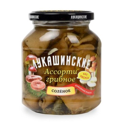 Грибы "Лукашинские" соленое ассорти 340гр ст/б
