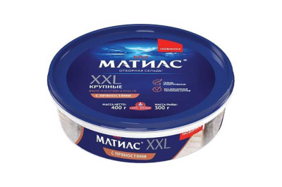 Филе-кусочки сельди в масле "Матиас XXL" с пряностями 400гр