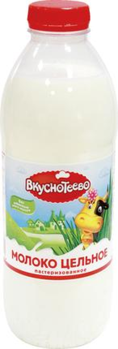 БЗМЖ Молоко Вкуснотеево Цельное 3,5-6%. 900гр. ПЭТ