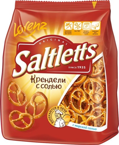 Крендельки Saltletts с морской солью 150г