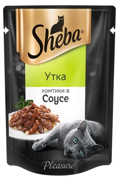 Шеба пауч для взрослых кошек Утка ломтики в соусе 75г