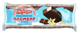 Мороженое двухслойное пломбир Эскимо с ванилью и шоколадом ТМ Свитлогорье 80г