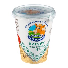 БЗМЖ Йогурт термостатный "Коровка из Кореновки" 4% 300гр стакан
