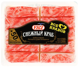 Крабовые палочки Снежный краб Vici 200+50гр