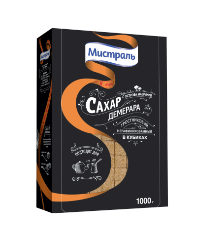 Мистраль Сахар коричневый в кубиках Демерара 1000г