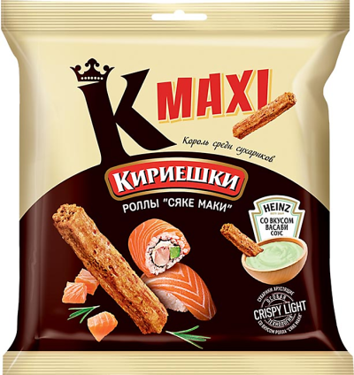 Сухарики Кириешки Ролл саке Мах  50гр+соус васаби 25мл