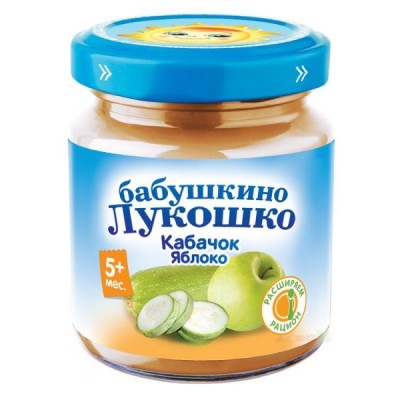 Бабушкино Лукошко Пюре 100гр./Кабачок-яблоко/