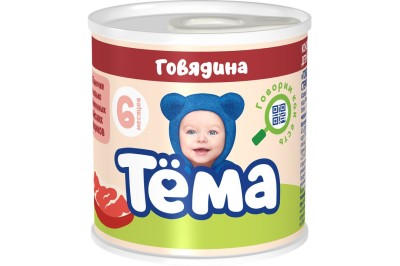 "Тема" Пюре мясное говядина ж/б 90г