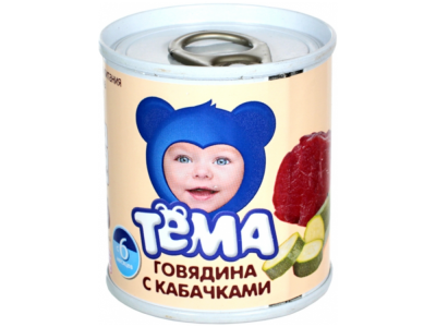 "Тема" Пюре мясное говядина кабачки ж/б 90г