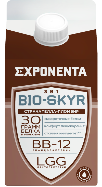 Напиток обезжиренный Bio Skyr со вкусом страчателла-пломбир 500г Exponenta