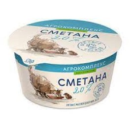 АКЦИЯ!!! БЗМЖ Сметана Агрокомплекс Выселковский  20% 180гр ст.