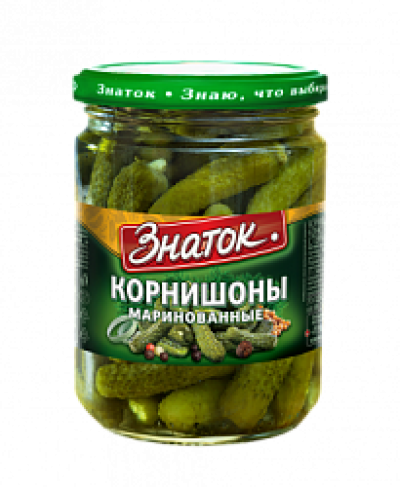 Огурцы Корнишоны Маринованные Знаток с/б 350мл