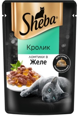 Шеба пауч для кошек кролик ломтики желе 75г