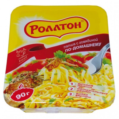 Лапша Роллтон по-домашнему говядина лоток 90г