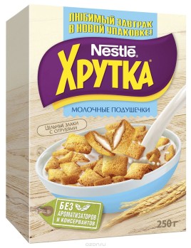 "NESTLE" Подушечки с молочной начинкой Хрутка 250г