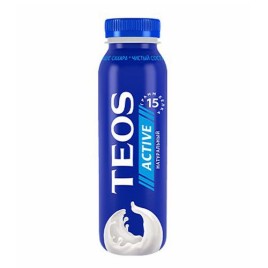 БЗМЖ Йогурт питьевой TEOS Актив Натуральный 2% 260гр пэт