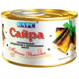 Сайра нат.с доб. масла 250г/Барс/ ж/б