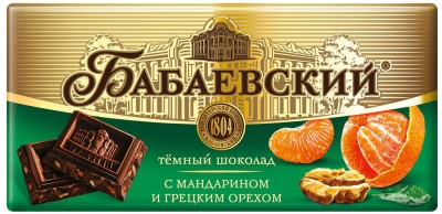 Шоколад Бабаевский с мандарином и грецким орехом 75гр
