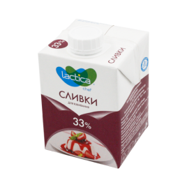БЗМЖ Сливки Лактика 33% 500мл т/п
