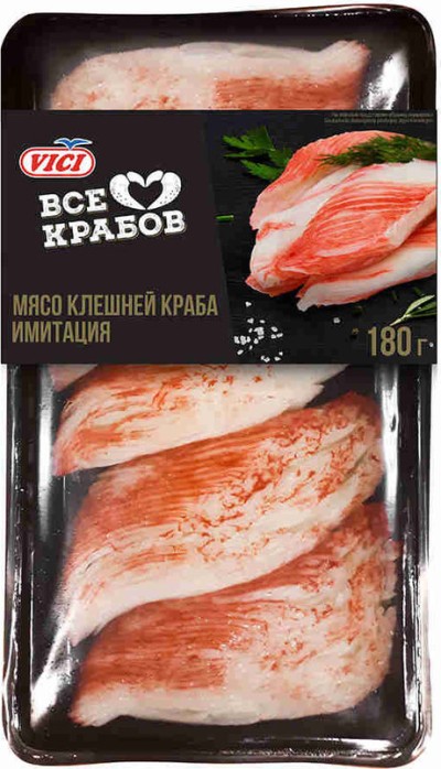 АКЦИЯ!!! Мясо клешней краба имитация 180гр VICI