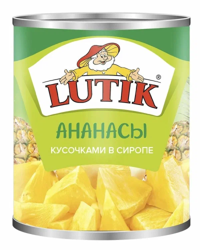 LUTIK Ананас кусочками в сиропе 580мл ж/б