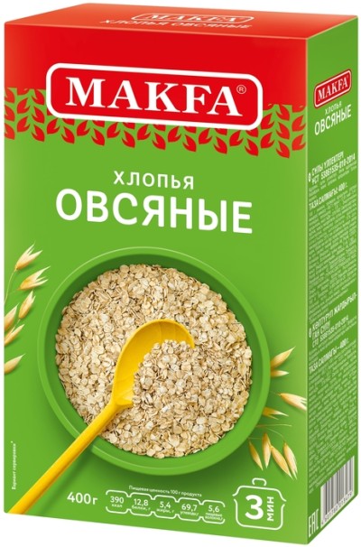 Макфа Хлопья Овсяные 400 г.