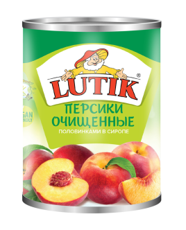 LUTIK Персики очищ. половинками в сиропе  425мл, ж/б  ключ