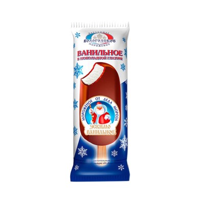 Мороженое Эскимо ванильное в шоколадной глазури 60гр от Деда Мороза