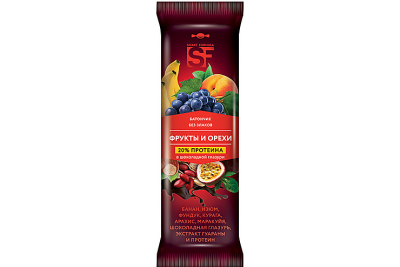 Батончик Смарт Формула фрукты, орехи и протеин в горьком шоколаде 40г