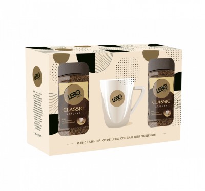 Подарочный набор Кофе Лебо Classik 100гр*2 + кружка 330мл