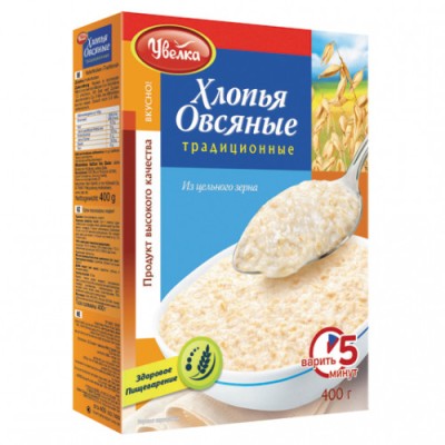 Увелка Хлопья Овсяные традиционные 400г
