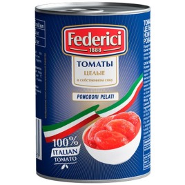 Томаты очищенные целые в собственном соку 425гр ж/б ключ Федеричи