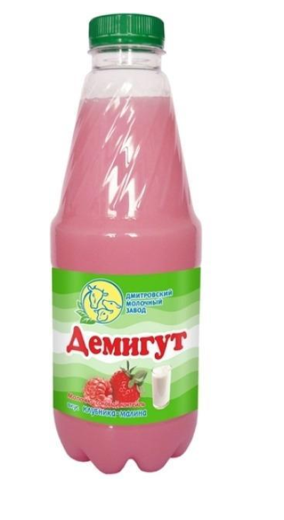 БЗМЖ Напиток мол. с соком Демигут Клубника -Малина 0,93л пэт
