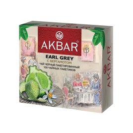 Чай Акбар Эрл Грей черный с бергамотом 2гр*100пак