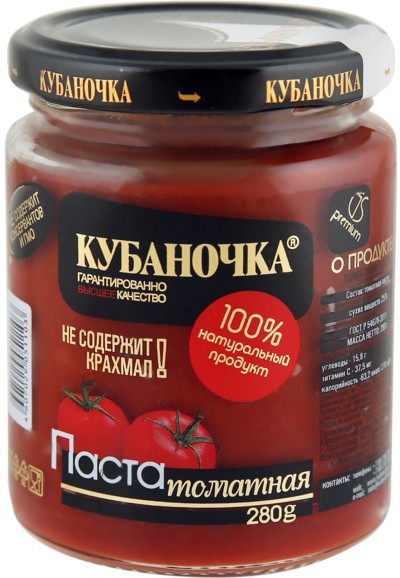 Томатная паста Кубаночка 280г с/б