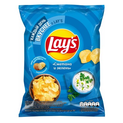 Чипсы Lay's 70г Сметана и зелень