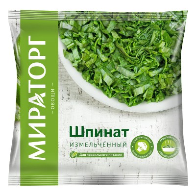 Шпинат измельченный зам. 400гр Мираторг