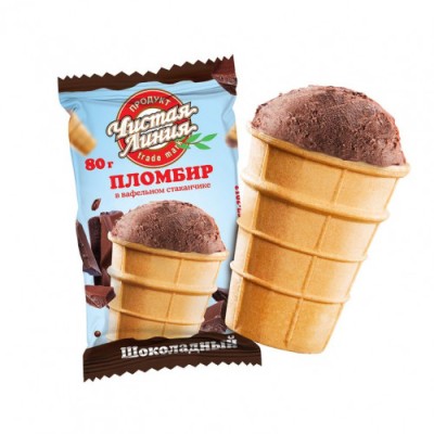 Морож.Ст/ваф Шокол 80г Чистая линия