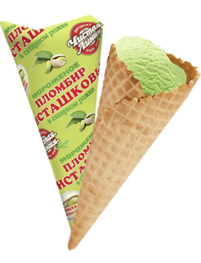 Мороженое Гигант "Рожок" фисташков. перг. 110гр. Чистая линия