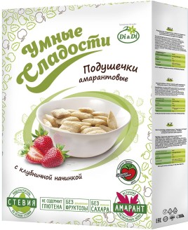 Подушечки Умные сладости с клубничной начинкой 220гр