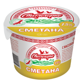 БЗМЖ Сметана 15% п/ст. 380г Свитлогорье