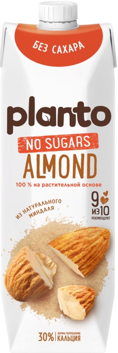 Напиток Планто Almond миндальный без сахара обог. кальцием 1л т/пак