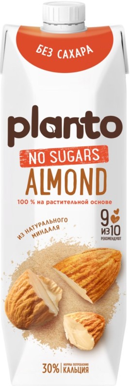 Напиток Планто Almond миндальный без сахара обог. кальцием 1л т/пак