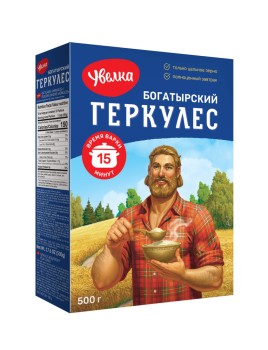 Увелка Геркулес Богатырский 15 мин варки 500гр