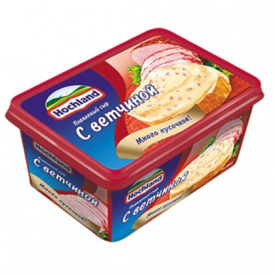 АКЦИЯ!!! БЗМЖ Сыр плавленый Хохланд Ветчина ванночка  400г