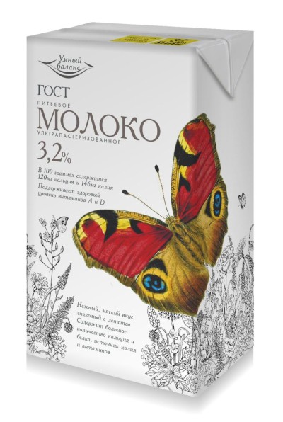 БЗМЖ Молоко ГОСТ Умный баланс 3,2% 1л